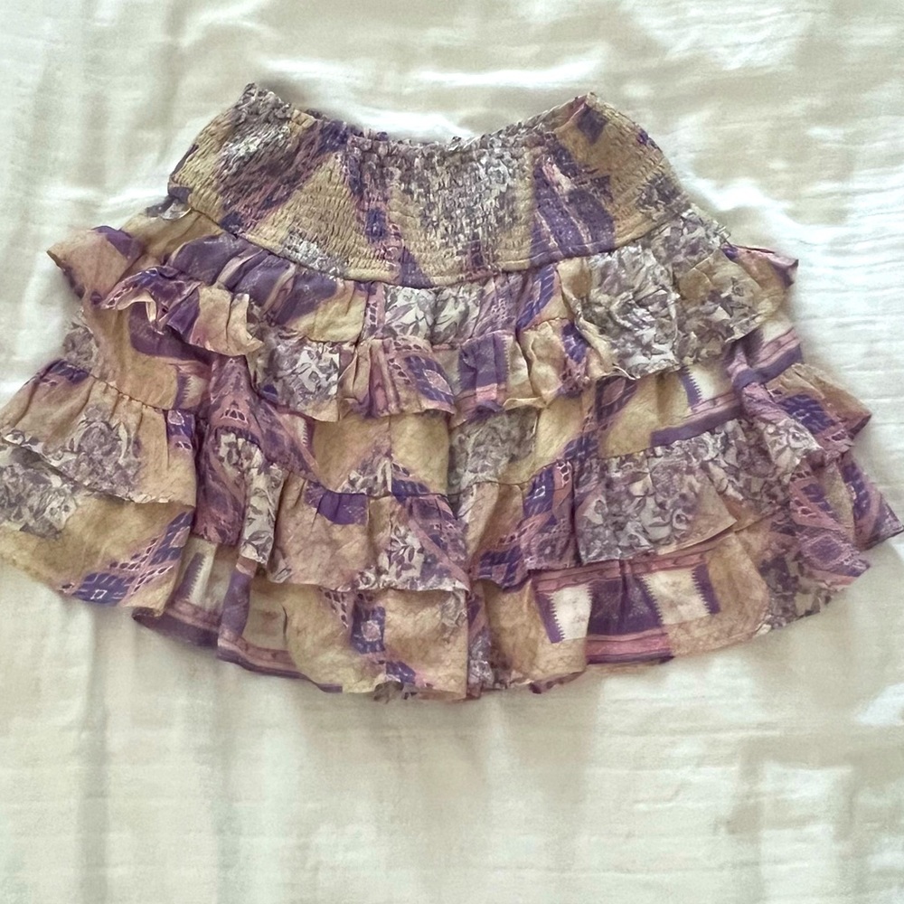 We’re All Pretty Girls Olivaceous Skirt- Ruffled Pink, Purple, White, Beige
